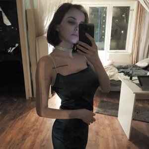 CBR Mini green/blue satin dress